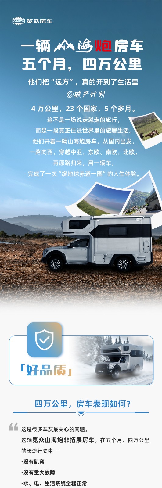 5個(gè)月，4萬公里，山海炮房車是陪他們走完23個(gè)國(guó)家的房車